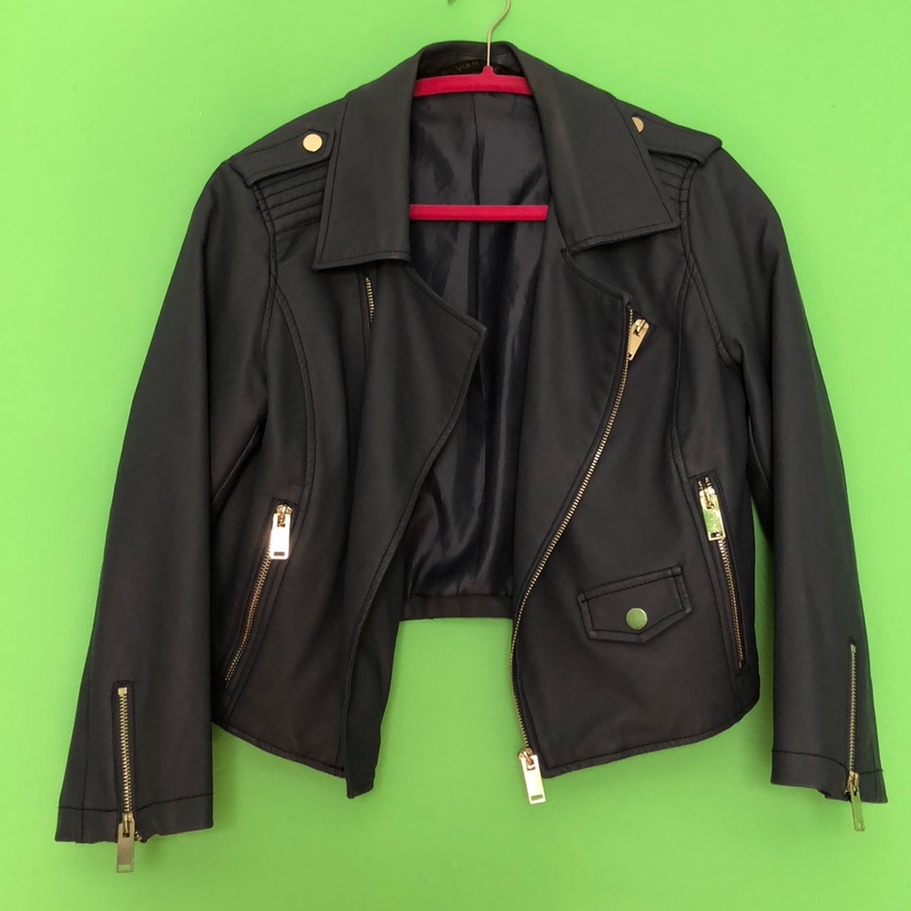 (EUC) Sylvian Heach light navy blue motor jacket S